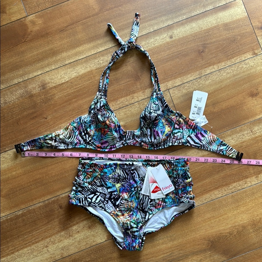 Freya Colorful Halter Bikini Set High Waisted